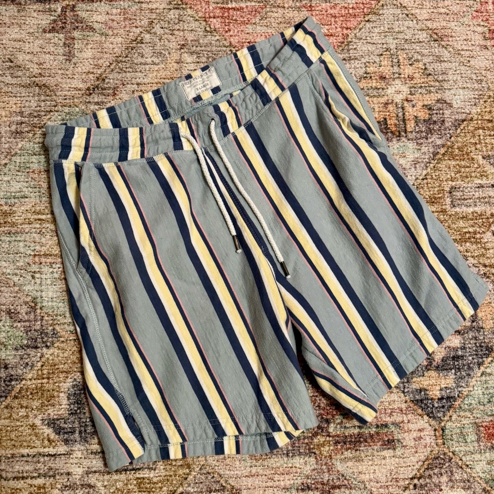 Free Planet Blue and Yellow Flat Front Shorts